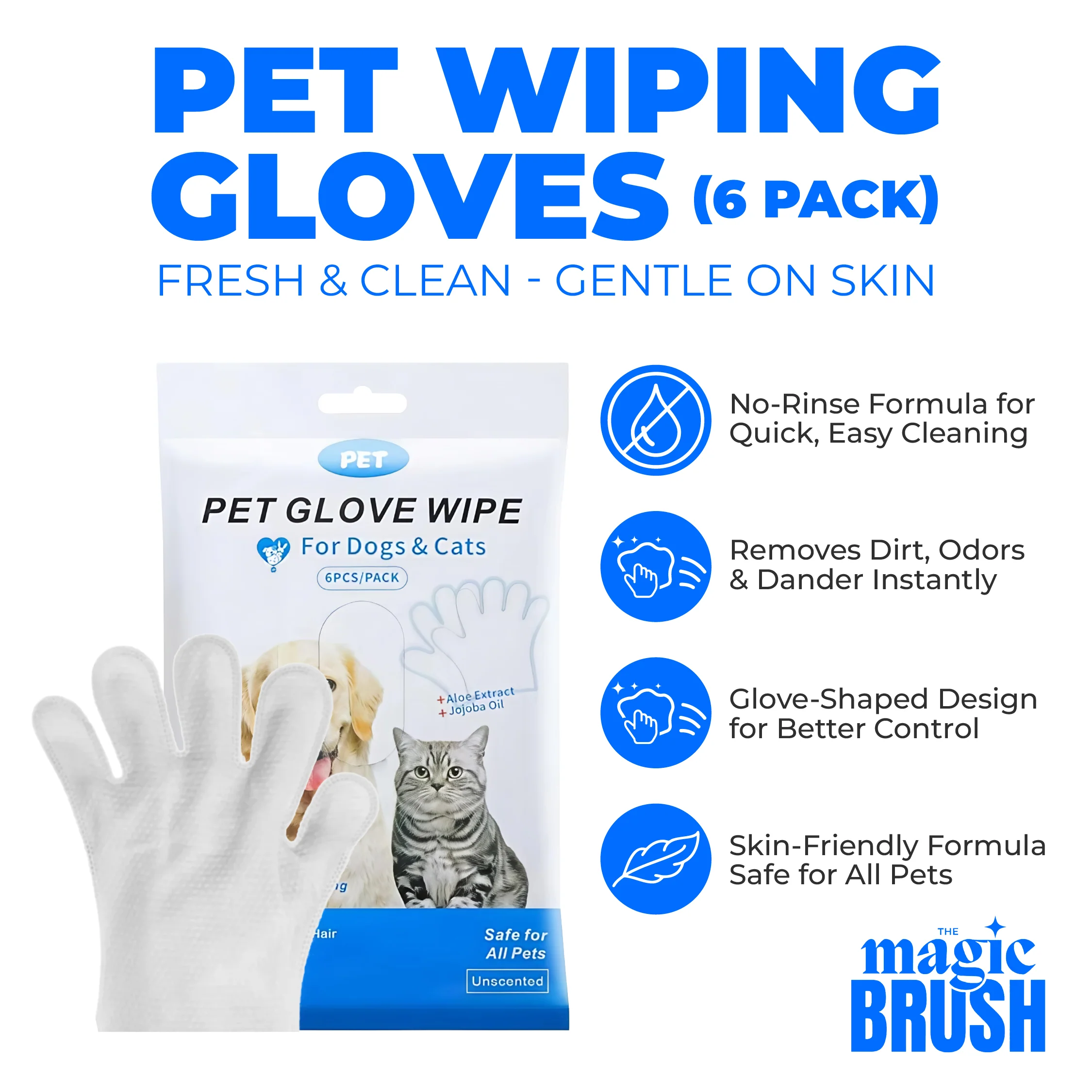 Pet Wiping Gloves (6 Pack) - Image 3